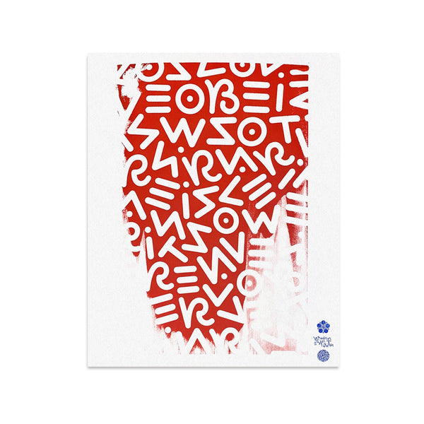 BRYAN ESPIRITU: "LOVE IS RARE" RED ROULETTE SCREEN PRINT - STAMPED [16x20"]